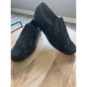 SAS DREAM Womens Black Snake Leather Comfort Loafers Shoes 10